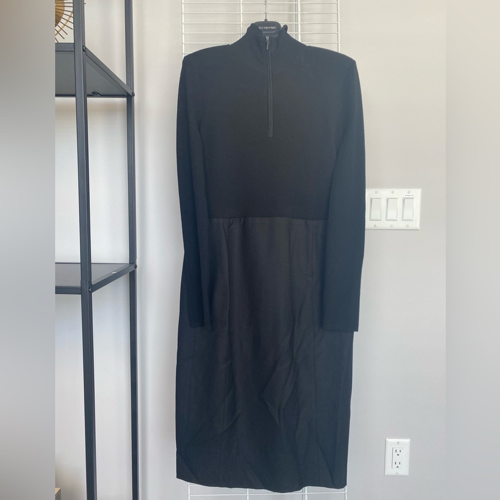Akris Long Sleeve 3/4 Zip Dress Size 14